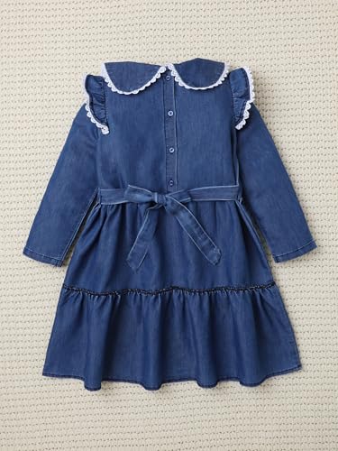 Image of Dresses for Kids Girls, Stylish Knee Length Once Piece Denim Frocks for Girls, Casual Dress for Summer & Birthday Family Gathering & Special Occasion