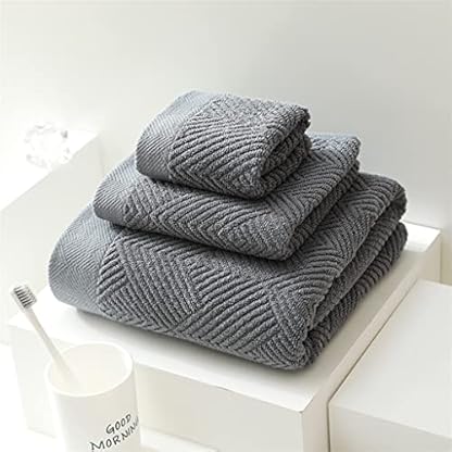P9IDEDFH Baumwoll-Badetuch-Set, großes Badetuch, Handtuch, Gesichtstuch, Hotel, Haushalt, weiches Handtuch (Farbe: Grau, Größe (Grau)