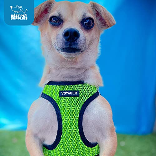 Voyager Step-In Air Dog Harness - All Weather Mesh Step In Vest Harness For Small And Medium Dogs By Best Pet Supplies - Lime Green (2-Tone), M #TOP6