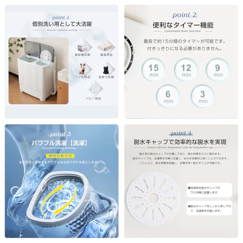 Kennkari 二槽式洗濯機 洗濯6kg 脱水4kg