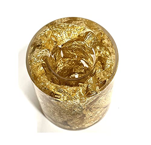 Image of AUGEN Pen Stand Decorative Round Gold Flake Design Stationery Holder | Gift Item | Table Top Decor (9856)