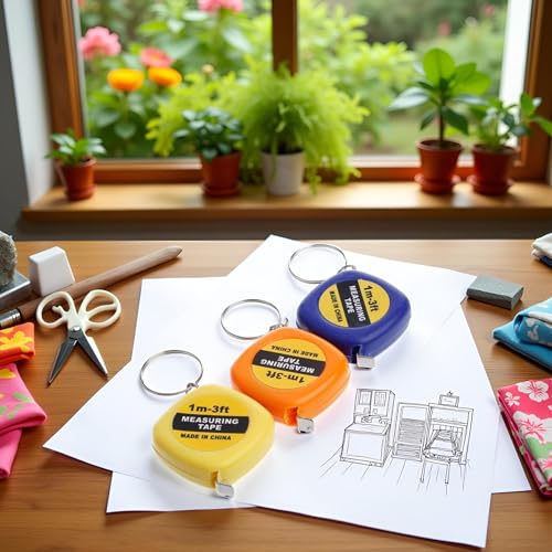 Cinta métrica mini de acero con llavero, colores surtidos miniatura 6