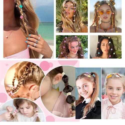 Image of 129Pcs combo Baby Hair Accessories 20pcs Mini Hair Clip 10 pcs Cute Fruit Cartoon Animal 100pcs Baby Hair Ties for Girls and Kids Hair Pin for Kids & Small Girls (Random Designs)
