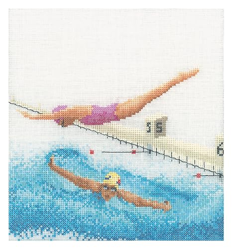 Thea Gouverneur - Kit Punto Croce Contato - Nuoto - Aida - 18 Conteggi - Per Adulti - 3036A