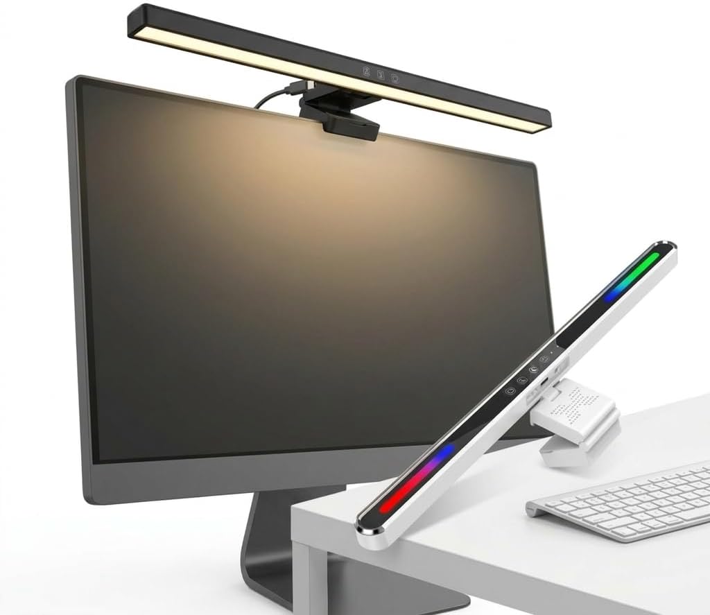 Monitor Light Bar Dimmable LED Lamp with Touch Control, White Timer 50 cm