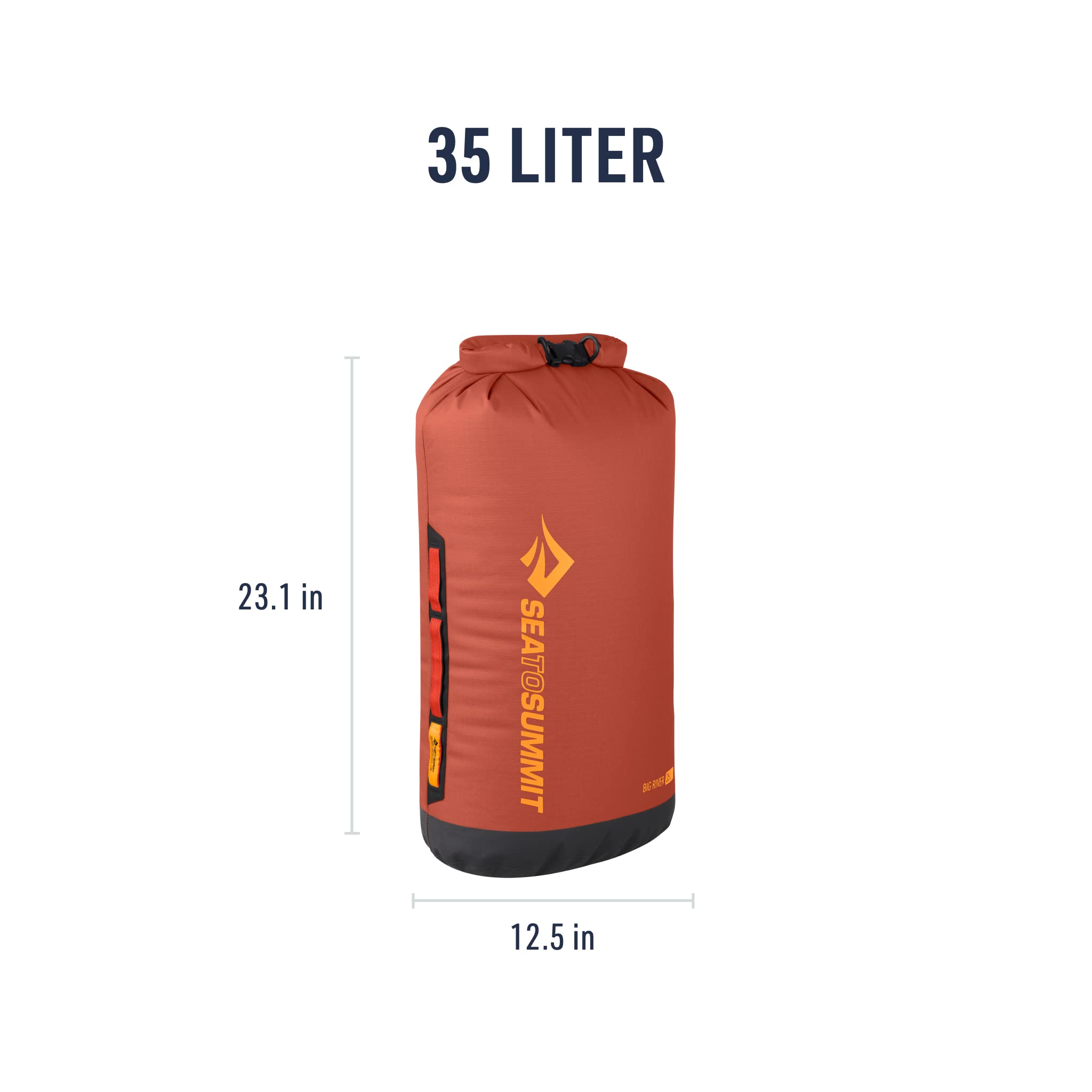 Sea to Summit Big River Dry Bag, bardzo trwała torba do przechowywania na sucho, Picante Czerwony, 35 liter, 35 litrów