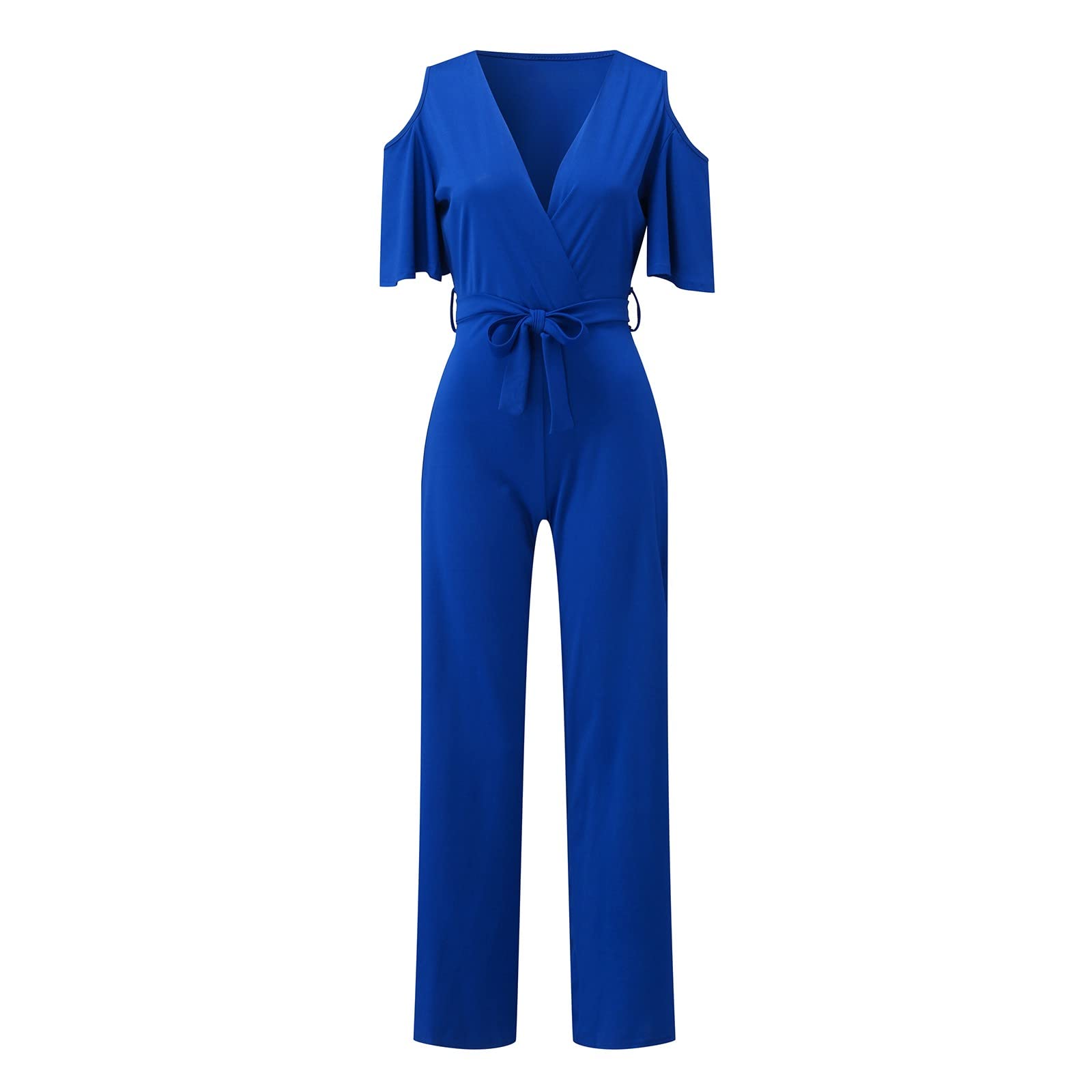 VEMOW Mono Mujeres Bodycon Sexy Elegante Ropa para Fiestas bodas, Primavera Otoño Mono Pijama de Una Pieza Traje de Club Cuello en V de Cintura Alta de Talla Grande Casual para Adultos Monos