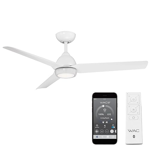 Mocha Indoor/Outdoor 3-Blade Smart Compatible Ceiling Fan 54in Matte White
