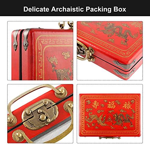 Ironwalls Chinese Mahjong Set With 144Pcs 0.9” Mini Mahjong Tiles, Portable Vintage Traditional Mahjong Majong Mah Jongg Set With 2Pcs Dice & Wooden Carrying Case For Travel Family Party Game #TOP6