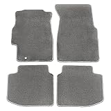 Floor Mat Compatible with 1996-2000 Honda Civic, Front & Rear Gray/Grey 4PC Nylon Car Floor Carpets Carpet Liner by IKON MOTORSPORTS, 1997 1998 1999