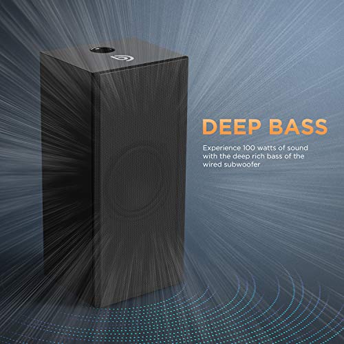 Sound Bar with Subwoofer, Ultra Slim 2.1 CH TV Soundbar, Bomaker 100W, 31 inch Bluetooth 5.0 Speaker, 5 EQ Modes, Works with 4K