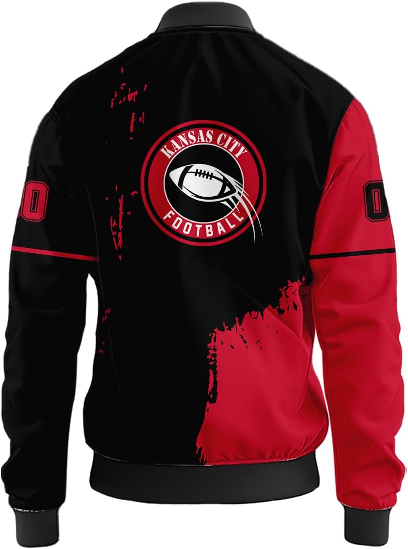 Men Personalized City Pride Name Number Logo Varsity Coat Custom Football Fan Gears Lightweight Windbreaker Jacket