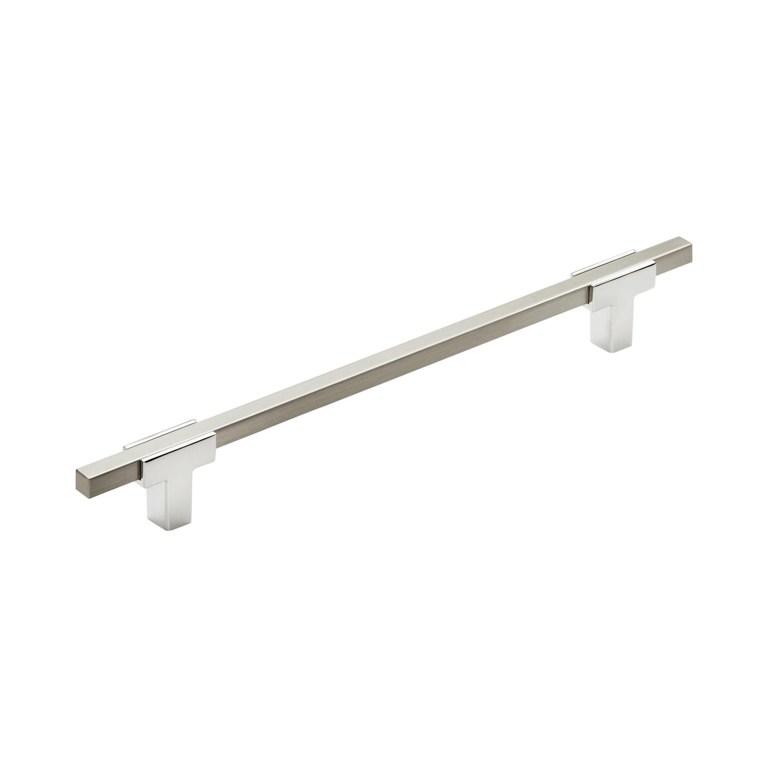 Amerock | Cabinet Pull | Polished Chrome/Satin Nickel | 7-9/16 inch (192 mm) Center to Center | Urbanite | 1 Pack | Drawer Pull | Drawer Handle | Cabinet Hardware