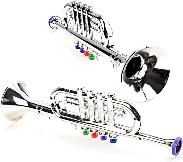 トランペットマウスピースプロ用管楽器早期教育玩具4色キー付き誕生日クリスマスギフト