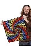 Sunshine Joy Grateful Dead Rainbow Bears Bandana – Officially Licensed 22'x22' 100% Cotton Hippie Headwear