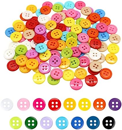 Ouligay 400 Bunte Knöpfe Bastelset - Gemischte Größen Farben Für DIY Nähen & Scrapbooking