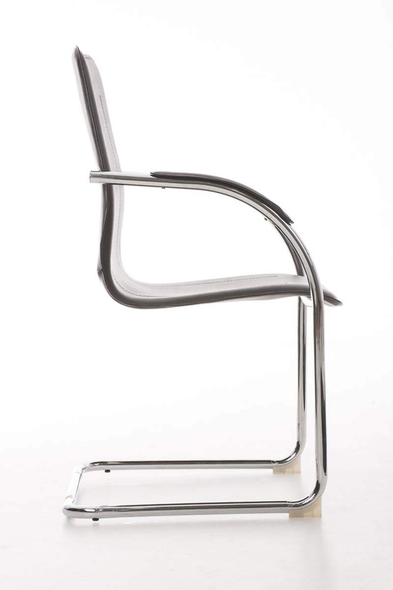 CLP - Melina, sedia per sala d’attesa a cantilever con braccioli, seduta in similpelle, con struttura in metallo Contemporaneo Grey