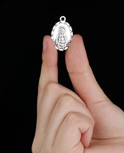 Miniatura 5 de 40 piezas de coronilla de rosario de siete penas, pieza central de mesa de Nuestra Señora Jesús, colgante de medalla espaciadora para bricolaje