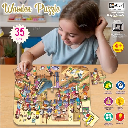 Image of ABYZ Wooden Jigsaw Music Class Games Puzzles 35pcs for Kids of Age 4-6 Years