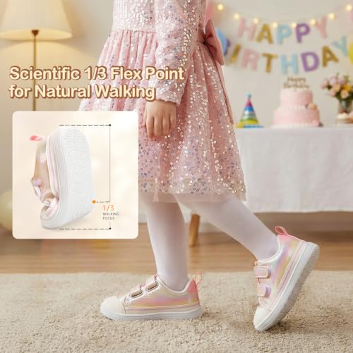 Noorkiz Toddler Girls' Wide Toe Box Zero Drop Glitter Shoes (Various) - image 7