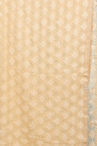 Phulkari Dupatta from Punjab with Embroidered Bootis in Self-color Thread - Chiffon4