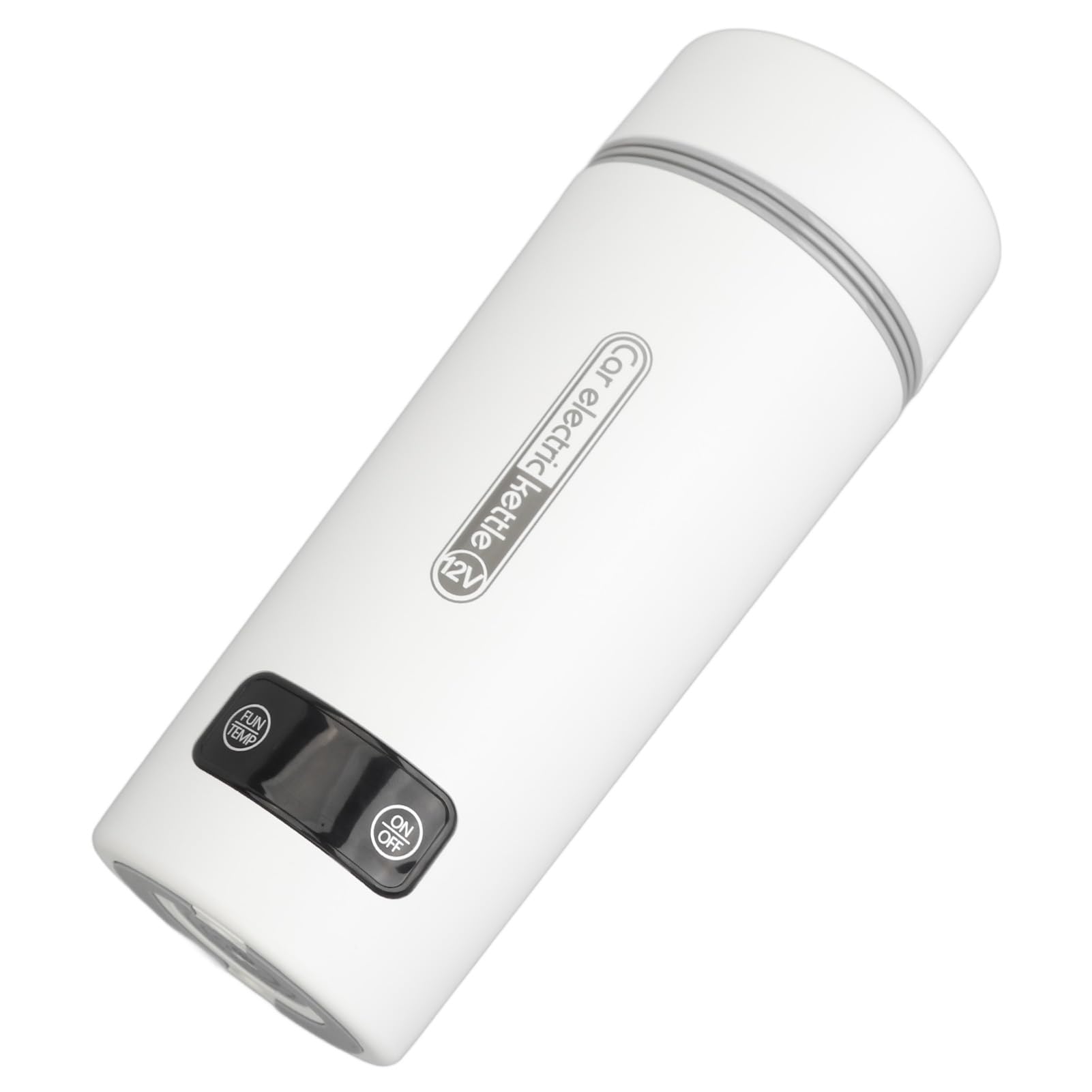 Taza Calefactora para Coche, Hervidor Eléctrico Portátil a Prueba de Fugas con 4 Ajustes de Temperatura para Coches Pequeños, Color Blanco, 350ml