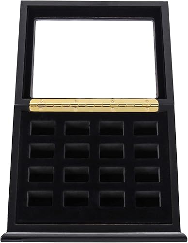 Miniatura 2 de Caja de almacenamiento de anillo de campeonato Caja de almacenamiento de anillo deportivo Forro de terciopelo negro de madera