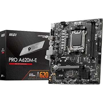 MSI Placa-mãe PRO A620M-E ProSeries (AMD série 8000/7000, AM5, DDR5, PCIe 4.0, SATA 6Gb/s, M.2, USB 3.2 Gen 1, DVI/HDMI, mATX)