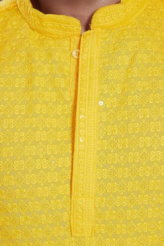 Image of DIVISIVE Men's Sequince Embroidered Cotton Blend Only Slim Fit Kurta