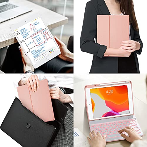 Oyeeice Ipad 9Th Generation Case With Keyboard-10.2 Inch 2021,Detachable Bt Keyboard With Magnetic Protective Cover For 8Th/7Th Gen (2020/2019), Ipad Air 3Rd Gen 10.5" With Pencil Holder(Pink) #TOP6