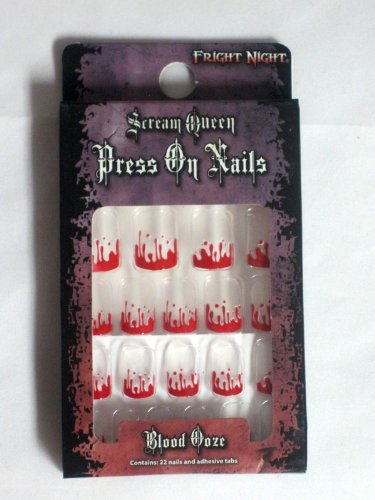 Scream Queen Press On Nails Blood Ooze Goth Halloween Set