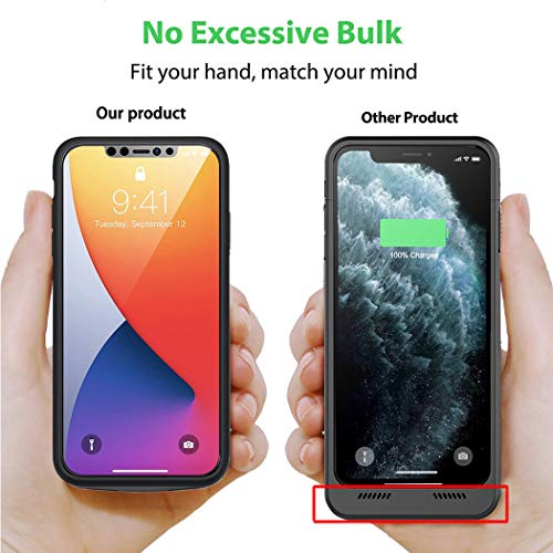 Battery Case Iphone 12 Mini, 6500Mah Slim Portable Rechargeable Protective Battery Pack Cover Power Bank Charging Case Compatible With Iphone 12 Mini (5.4 Inch) Extended Battery Charger Case (Black) #TOP2