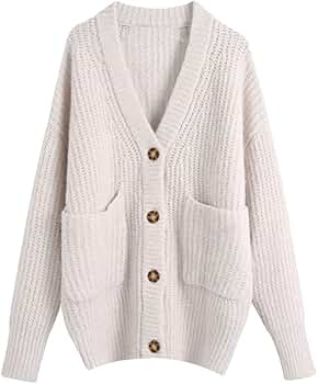 Woman Traf Cardigan Oversize Sweater Autumn Pockets Knitted Coat