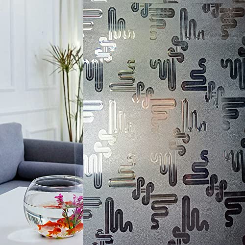 Image of SUNBIRD Window Privacy Film, Decorative Stained Glass Window Film, Frosted Window Tinting Film for Home, House Door Glass ('12 X 48' INCHES, Snail CUTS)