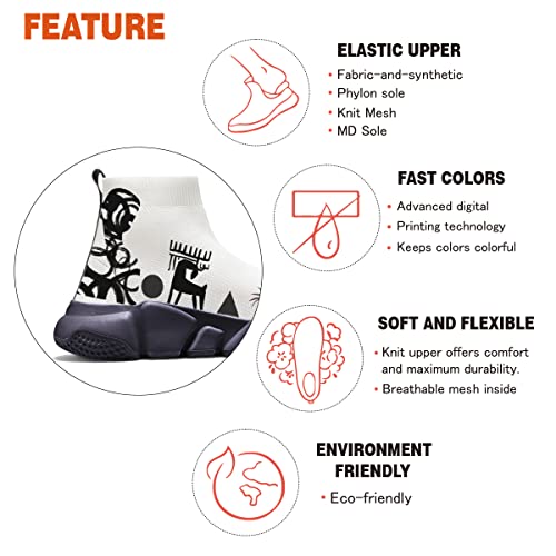Men's Fashion Graffiti Shoes - Plus Size Tennis Trainers Abstract Art Sock Sneakers for Women4