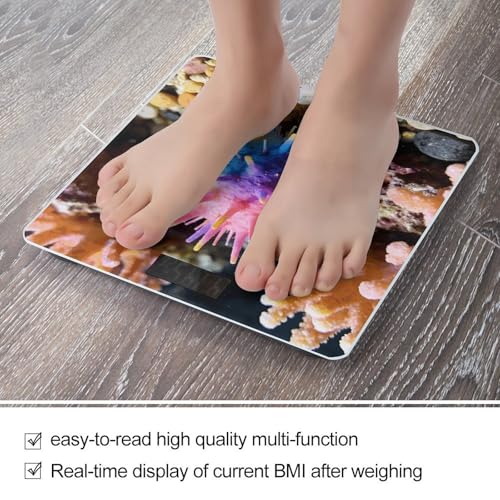 Báscula digital de baño con plataforma de vidrio templado y pantalla LED miniatura 5