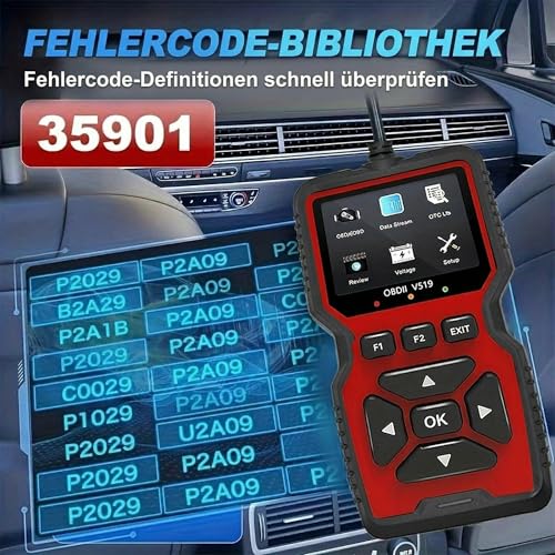 OBD2 Diagnosegerät für Alle Fahrzeuge, Diagnosegerät Auto mit Alle OBD2 Funktionen, Auslesegerät KFZ für nach 2000 Alle Autos, 10 Sprachen Auto Scanner, Universal Fehlercode Auslesegerät für PKW