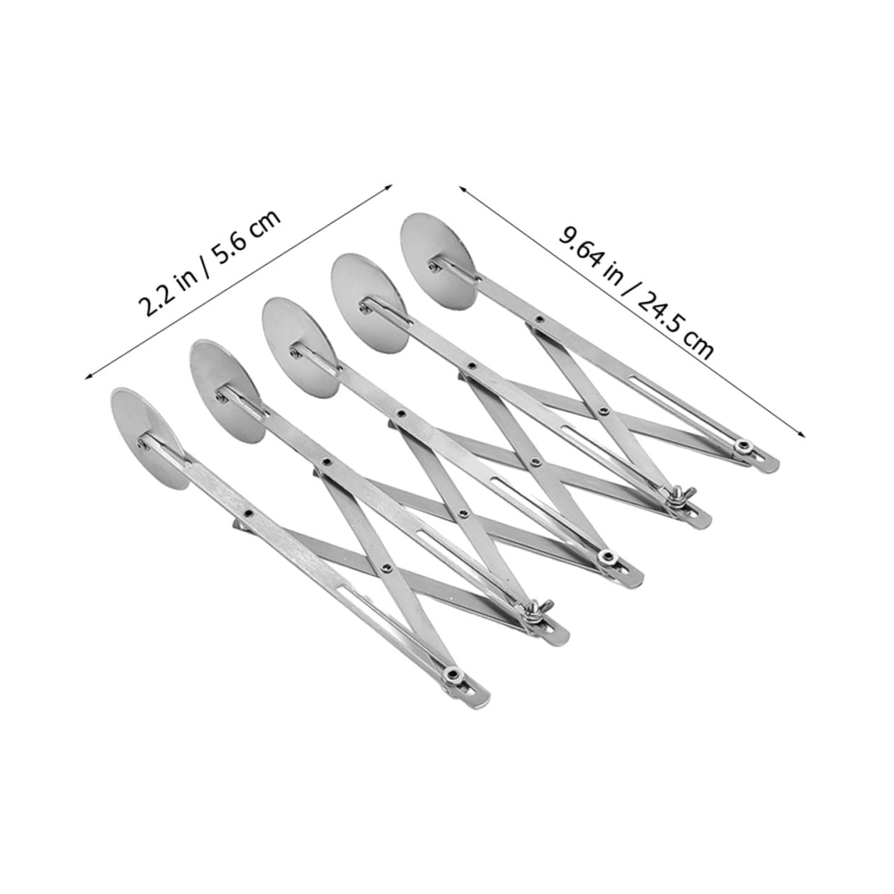 Didiseaon Coupe-pizza Roulettes 5 Roues Extensible Acier Inoxydable Trancheuse à Pâte Réglable Pour Pâtisserie Maison La Cuisine Professionnelle