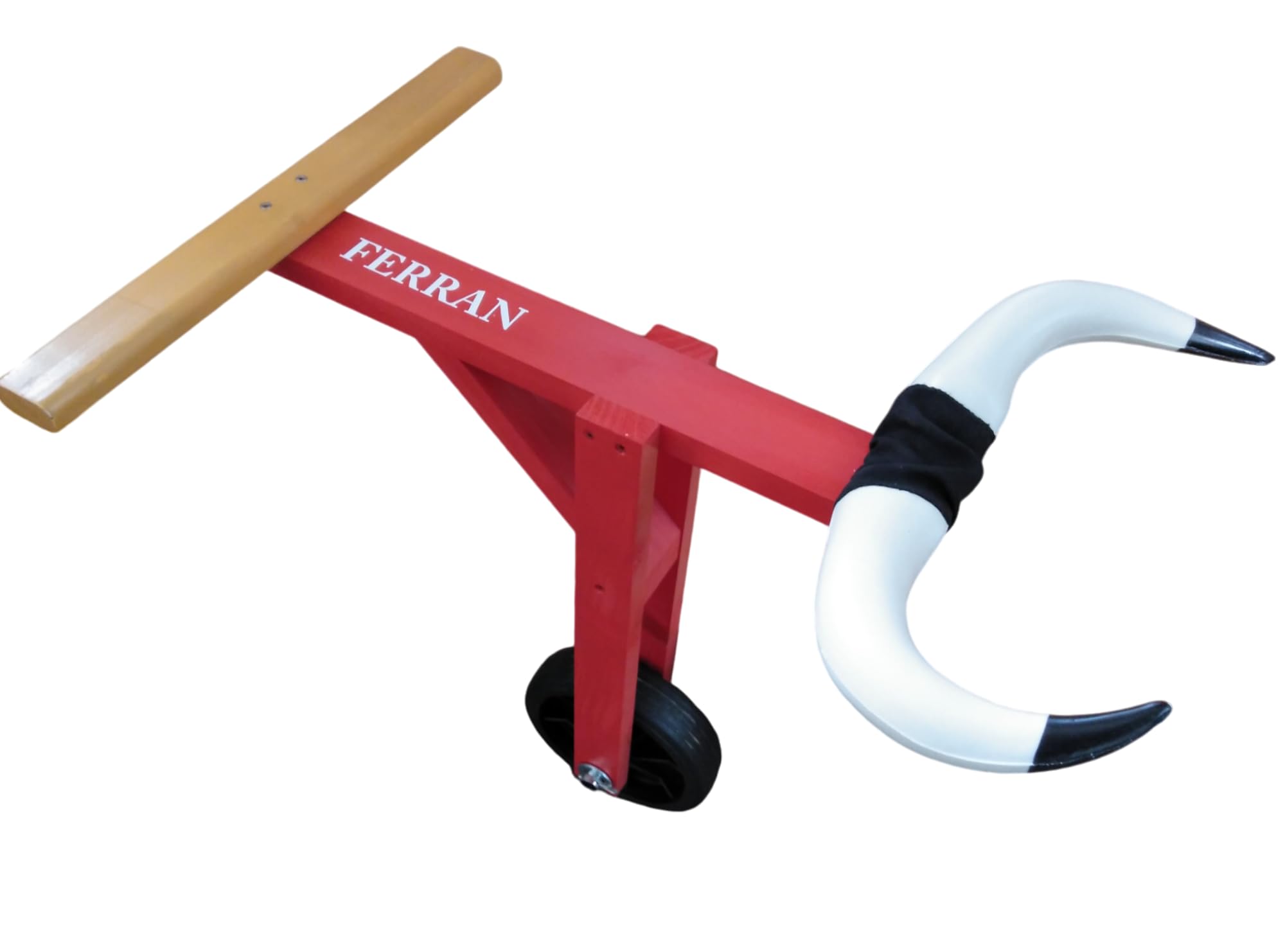Carretón Taurino Infantil Artesanal Personalizable – Juguete de Madera Ligero y Seguro con Cuernos de Plástico para Niños de 2 a 5 Años - 50cm - AMBIENTS ARTESANIA