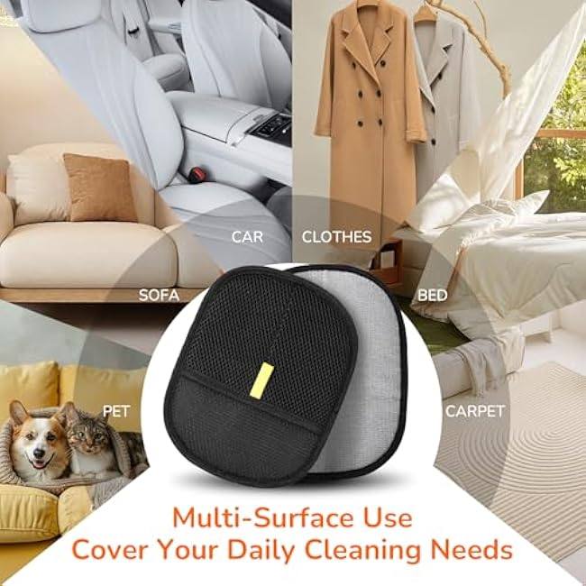 Electrostatic Pet Hair Removal Gloves for Cats Dogs Reusable Pet Hair Remover Tool Mitt for Clothing Furniture Couch Carpets and Car Seats 2PCS-iHW4PWSE