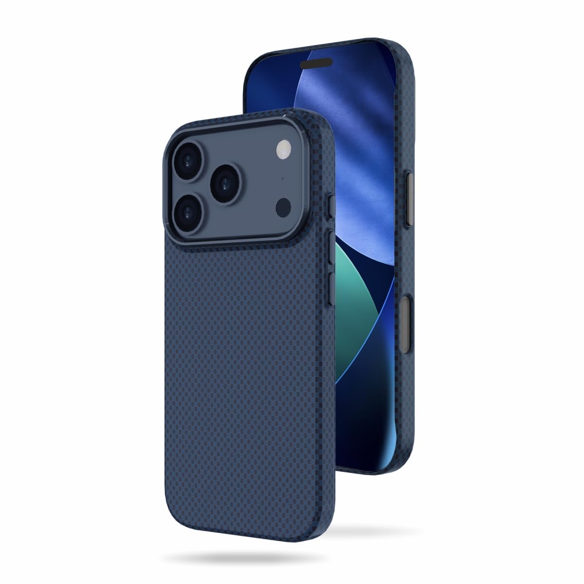 Muvtech Slim Case Compatible with iPhone 17 Pro Max Case, Compatible with MagSafe, 1.5mm PC Slim Case with Metal Camera Ring and Metal Buttons, Military-Grade Drop Protection (Poly Carbonate|Indigo)