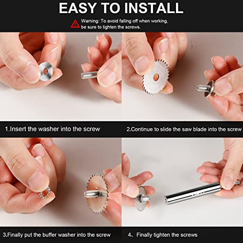 LitKiwi 1/4-Inch Hex Shank Rotary Drill Saw(with 5PCS Blades),HSS Saw Disc Wheel Cutting Blades for Drills Rotary Tools - Image 4