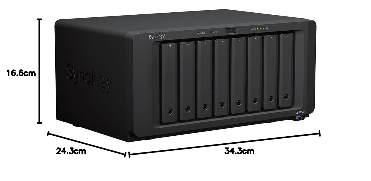 Synology DS1823xs+ Serveur NAS 8 baies 10GbE NVMe Ready (16 Go de RAM, 32 To de stockage) - 8 disques durs Synology NAS de 4 To de stockage de bureau haute performance AMD Ryzen V1780B