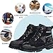 Hogent Steel Toe Boots for Women Men - Lightweight Breathable Work Boots - Ideal for Construction Warehouse - Black Grey - Women Size 6 & Men Size 4.5