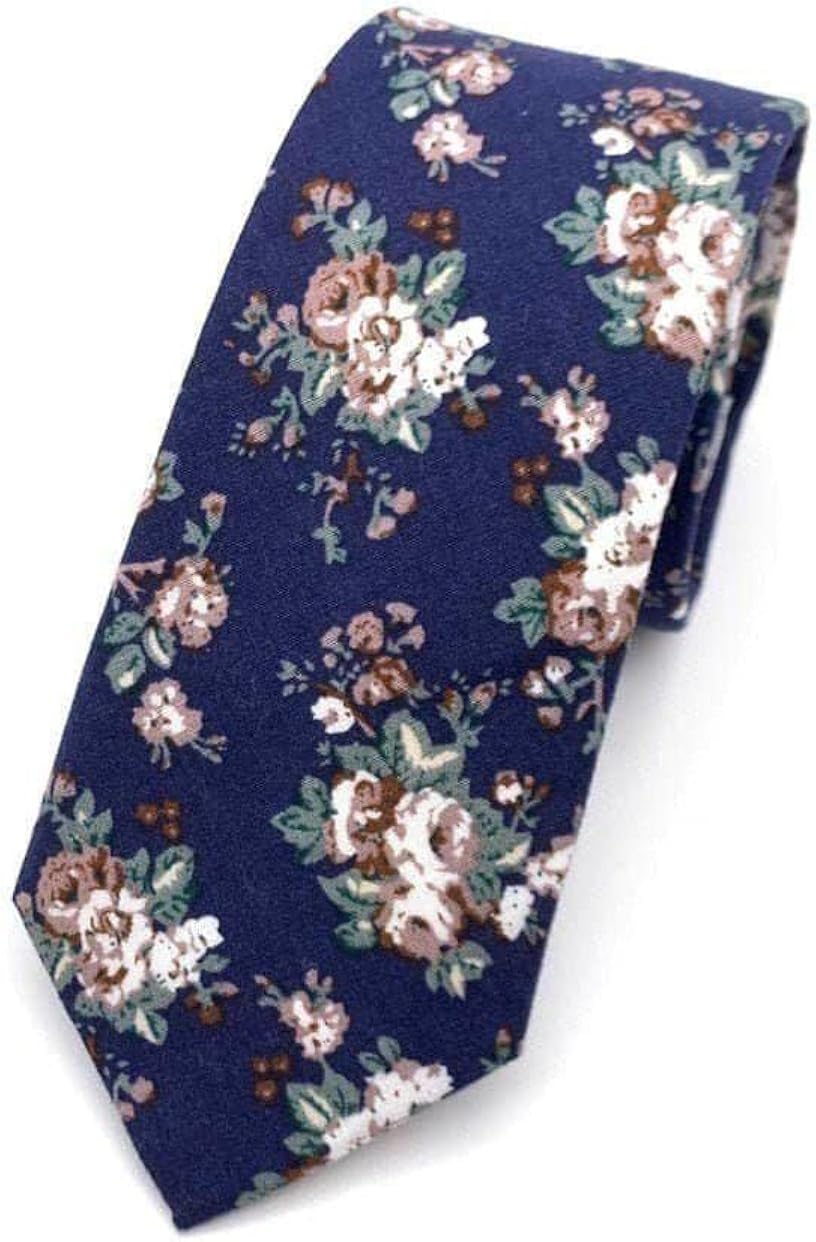 Mytieshop Cotton Men’s Floral Tie Great for weddings, gifts, anniversaries, elopements, weddings, prom, wedding shoots (ALFRED) : Clothing, Shoes & Jewelry