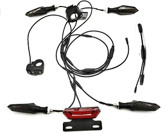 Ebike Light Kit with Front and Rear Lamps Flashing Turn Signals and Brake Indicators Waterproof for Tricycle and E-Bike 36V/48V/52V