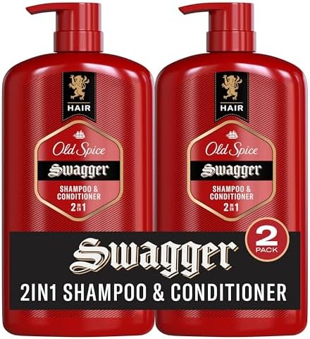 Old Spice Swagger 2-in-1 Shampoo and Conditioner for Men, 29.2 Fl Oz (Pack of 2)