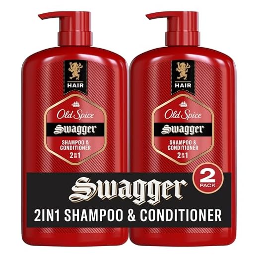 Old Spice Men's 2-in-1 Shampoo and Conditioner, Swagger, Cedarwood Lime Scent, Healthier, Fuller, More Moisturized Looking Hair, Barbershop Quality, 29.2 Fl Oz Each, Twin Pack