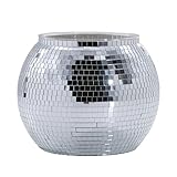 Wittolins Disco Ice Bucket for Cocktail Bar, Mirror Silver Disco Ball Decor, Retro Party Accessories, 8.8 Inch Theme Party Decorations, Cooler for Wine Beer Champagne Ice Cold Drinks