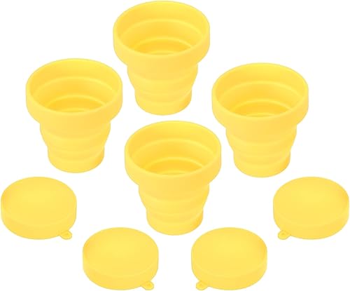 Miniatura 8 de PATIKIL Taza de viaje plegable, paquete de 4 vasos de agua plegables de viaje de 5.7 fl oz, taza de silicona portátil para acampar senderismo al